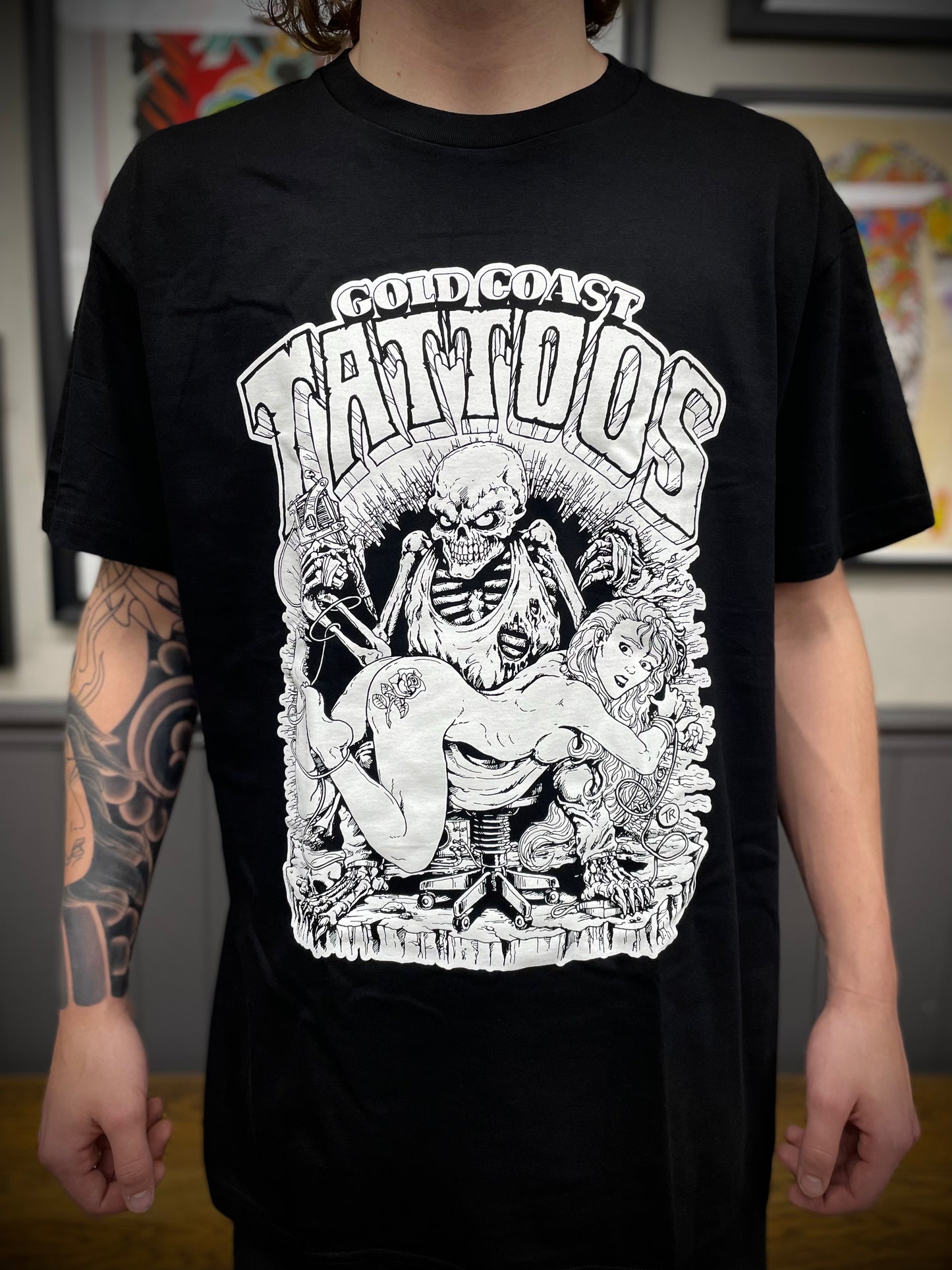 Gold Coast Tattoos Skeleton Tee